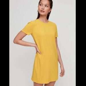 Aritzia Babaton Patricio Sundress Japanese Matte Crepe Mini Short Sleeve Dress 6